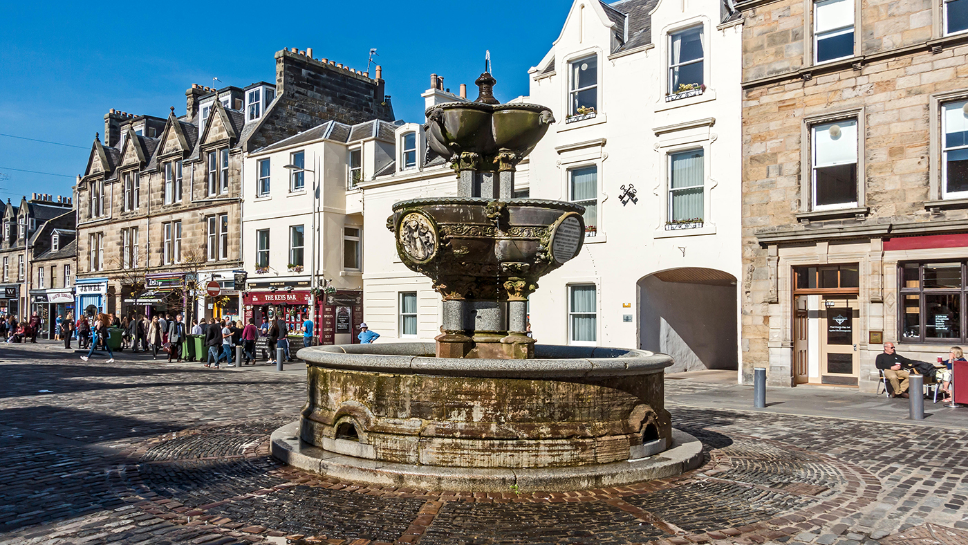 F3BCGR Whyte-Melville Memorial Fountain in Market Street St. Andrews Fife Scotland