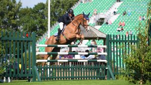 William Funnell jumping Billy Diamo at Hickstead. The pair are among those named as nominated entries for the British Olympic showjumping team.