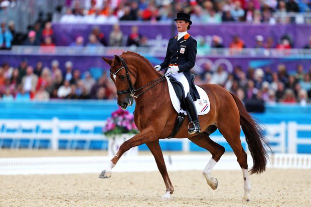 Adeline Cornelissen auf Parzival Platz 3 Niederlande Netherlands Dressage Dressur Team Mannschaft Olympische Sommerspiele in London 2012 Olympia olympic summer games london 2012 (Photo by sampics/Corbis via Getty Images)