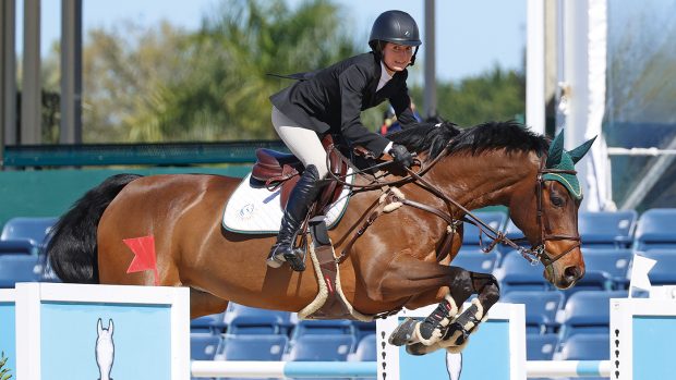 WELLINGTON, FL - FEBRUARY 3: Savannah Talcott (USA) riding Fabian D during the Class 1006 - $2,500 1.35m Jumper (II2d) CabanaCoast in the Winter Equestrian Festival on February 3, 2021, at the Palm Beach International Equestrian Center in Wellington, Florida. (Photo by Joel Auerbach/Getty Images)