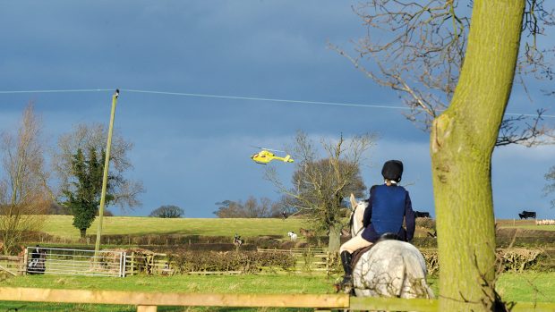 AIR AMBULANCE COMES TO PICK UP AN INJUREDRIDER