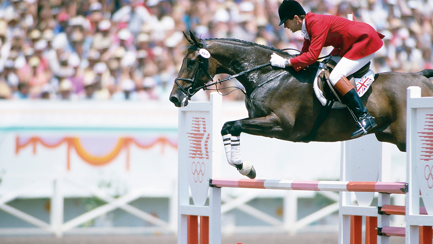 Arcadia, CA - 1984: Ian Stark, Equestrian / 3 day event competition, Santa Anita Racetrack, at the 1984 Summer Olympics, August 3, 1984. (Photo by Rob Brown /Walt Disney Television via Getty Images)