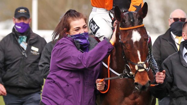 Irish racehorse trainer Henry de Bromhead’s travelling head lass Zoe Smalley