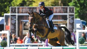Ros canter riding Shannondale Nadia at Houghton International