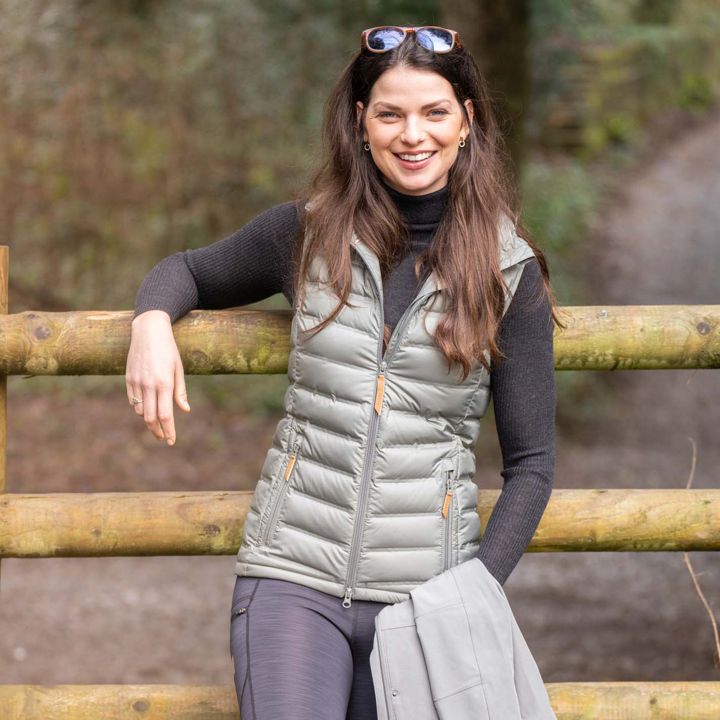 toggi-womens-rural-padded-gilet-bramble-wool-roll-neck-grey-roam-hiking-tights-black-lifestyle-087