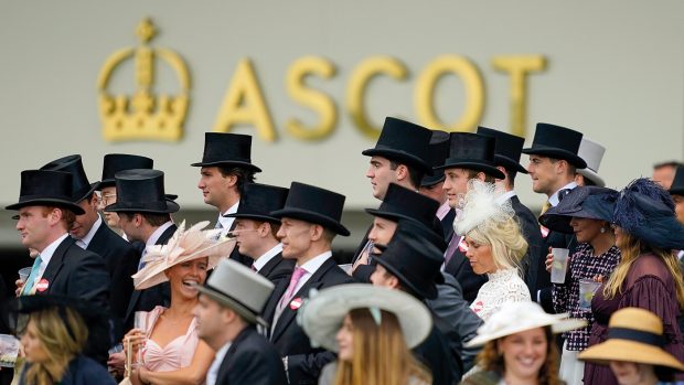 Royal Ascot enclosures ASCOT, ENGLAND - JUNE 19: Top hats on show on Day Five of the Royal Ascot Meeting at Ascot Racecourse on June 19, 2021 in Ascot, England. A total of twelve thousand racegoers made up of owners and the public are permitted to attend the meeting due to it being an Events Research Programme (ERP) set up by the Government due to the Coronavirus pandemic. (Photo by Alan Crowhurst/Getty Images)