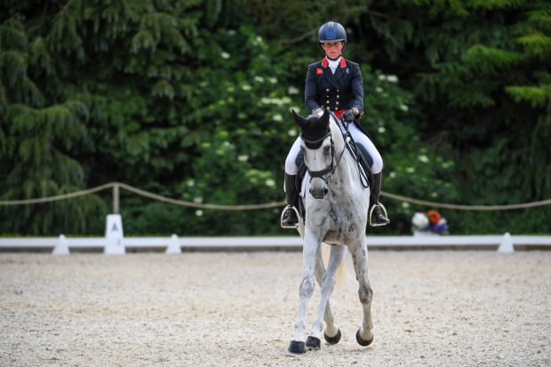 Kitty King riding VENDREDI BIATS in CCI-S 4* Section C during the dressage phase of the Chedington Bicton International Horse Trials held at Bicton Arena near East Budleigh in Devon in the UK on the 30th May 2020