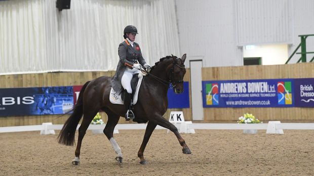 Alice Oppenheimer on Headmore Bella Ruby - the Winter Dressage Championships inter I freestyle champions