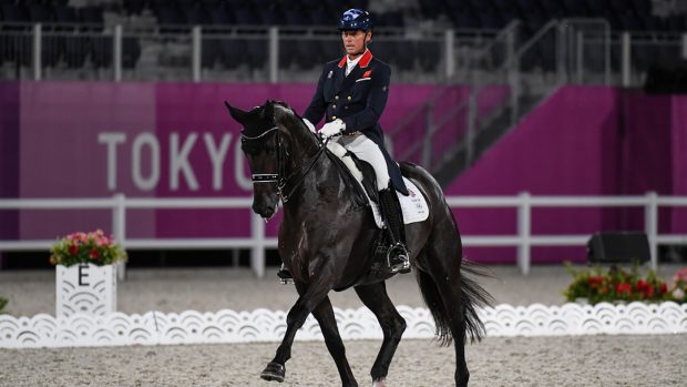 Carl Hester riding En Vogue in the Tokyo Olympics grand prix