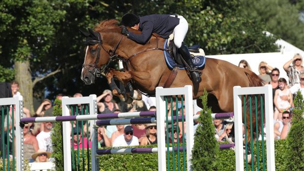 Robert Whitaker rides Major Delacour to win the Cock’o the North at Great Yorkshire Show