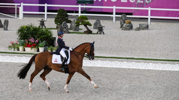 Brittany Fraser-Beaulieu and All In received a late call for the Olympic dressage individual final