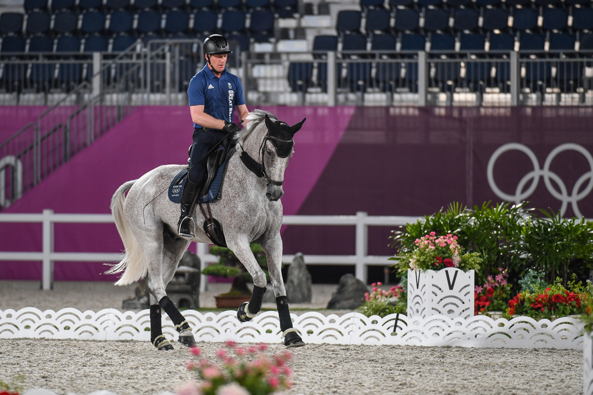 Olympic event horses in Tokyo: Oliver Townend and Ballaghmor Class during arena familiarisation