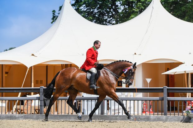 Robert Walker riding View Point in Class 41, winner of the Hunter Championships during the Royal Windsor Horse Show, held in the grounds of Windsor Castle in Windsor in Berkshire in the UK between 1st - 4th July 2021