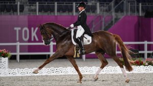 Isabell Werth and Bella Rose 2 pictured in the Tokyo Olympics grand prix