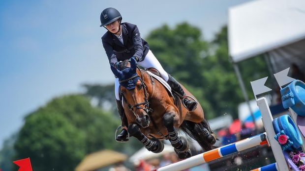 Lillie Keenan riding Agana van het Greendale Z, winners of the Manama Speed Stakes during the Royal Windsor Horse Show, held in the grounds of Windsor Castle in Windsor in Berkshire in the UK between 1st - 4th July 2021