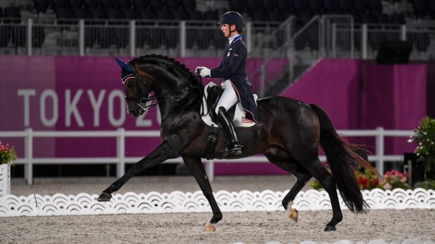 US dressage rider Sabine Schut-Kery and Sanceo compete in the Tokyo Olympics dressage grand prix