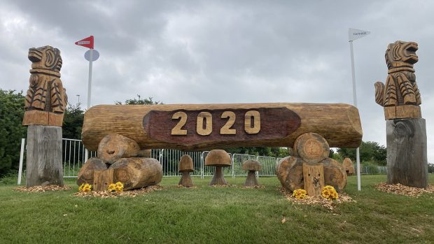 Tokyo Olympics cross-country course: fence 7 back view