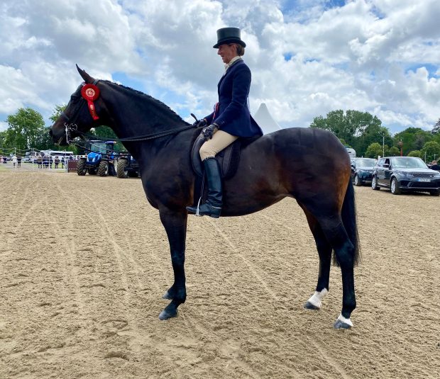 Jayne Ross and Casino III are crowned riding horse champions at the Royal Windsor Horse Show