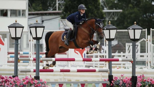 Abi Leadbetter and Hearts Cruise win the British novice final at the British Showjumping national championships