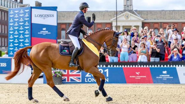Ben Maher and Explosion delighted the crowds by parading during the London leg of the LGCT