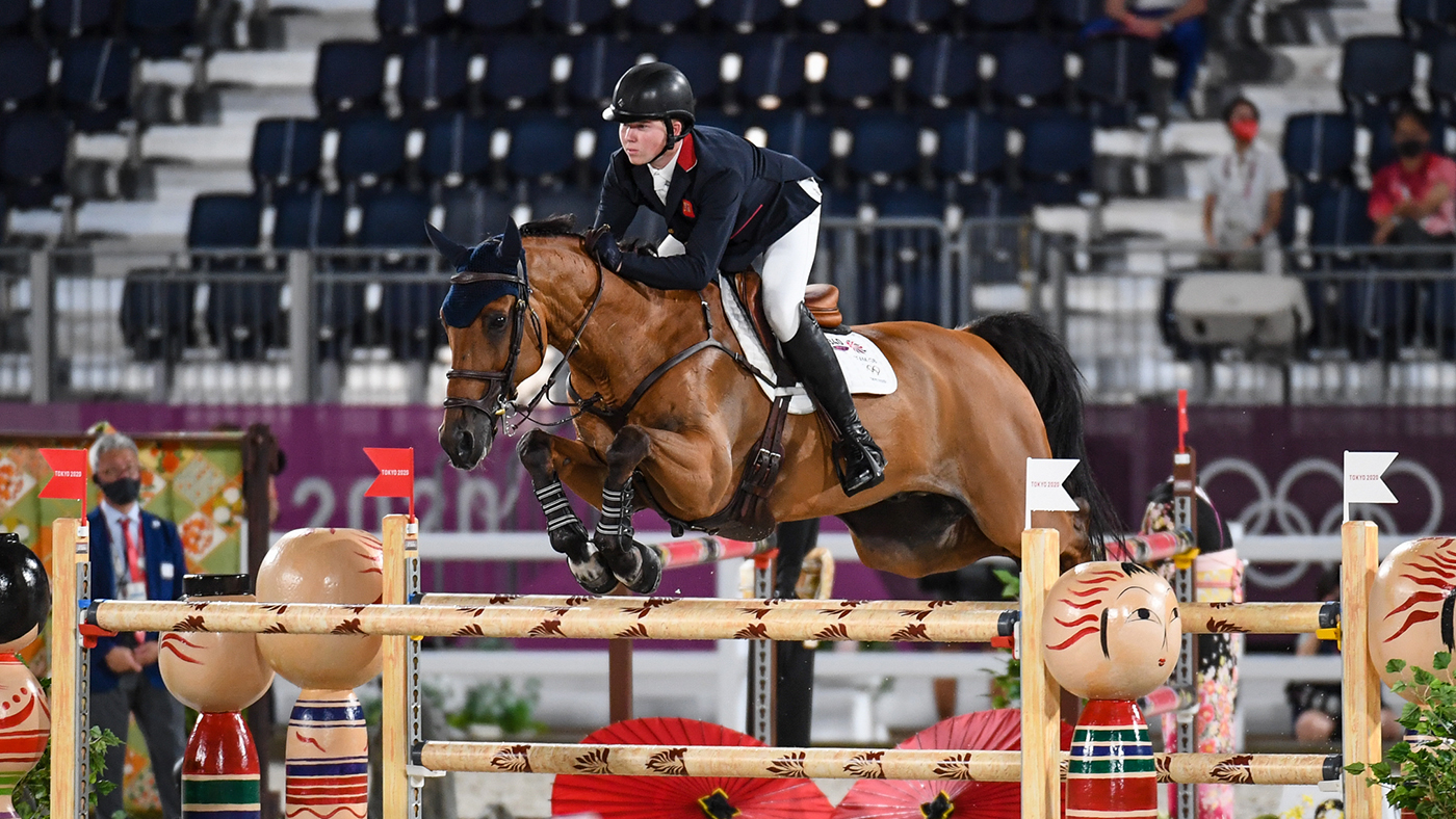 Harry Charles riding Romeo 88 in the Olympic team showjumping final at the Tokyo 2020 Olympic Games