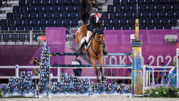 Harry Charles riding Tomeo 88 in the Olympic showjumping individual qualifier at the Tokyo 2020 Olympic Games