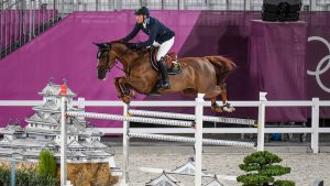 Henrik von Eckermann riding King Edward in the Olympic team showjumping qualifier at the Tokyo 2020 Olympic Games