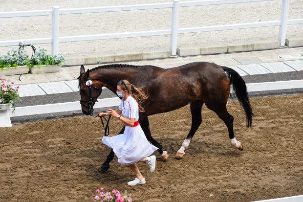 Olympic eventing final trot-up: Joanna Pawlak and Fantastic Frieda