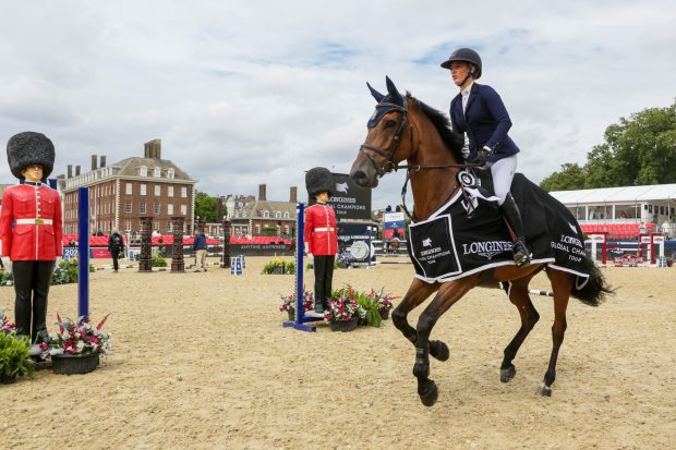 Lily Attwood wins the two-star class at the Longines Global Champions Tour of London