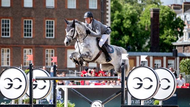 Ludget Beerbaum riding Mila at the London leg of the Global Champions Tour