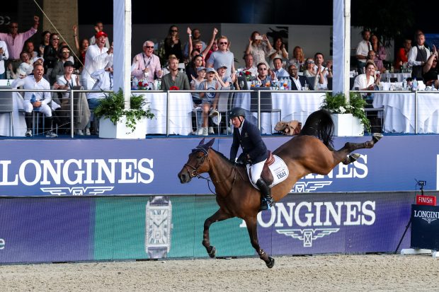 John Whitaker and Unick Du Francport finishing second in the grand prix at the London GCT