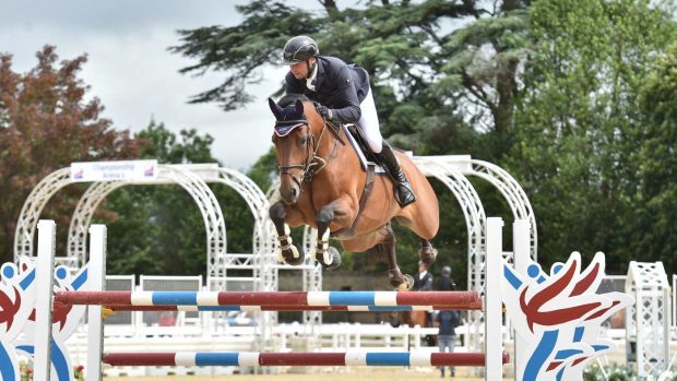 Ronnie Lee Jones and Kaleche win the Prestige Italia Big Star six-year-old final at the British Showjumping national championships