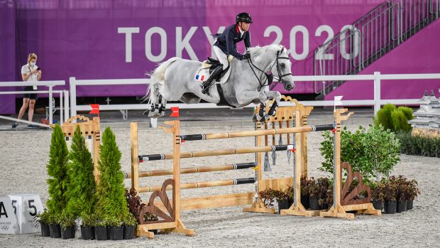 Simon Delestre riding Berlux Z in the Olympic showjumping team qualifier at the Tokyo 2020 Olympic Games