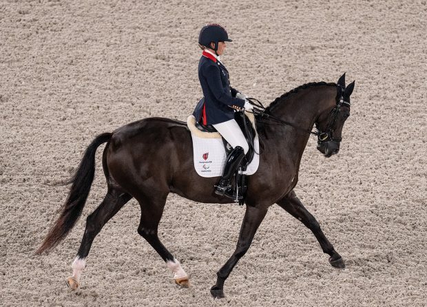 Sophie Wells and Don Cara M competing at the Tokyo Paralympic Games