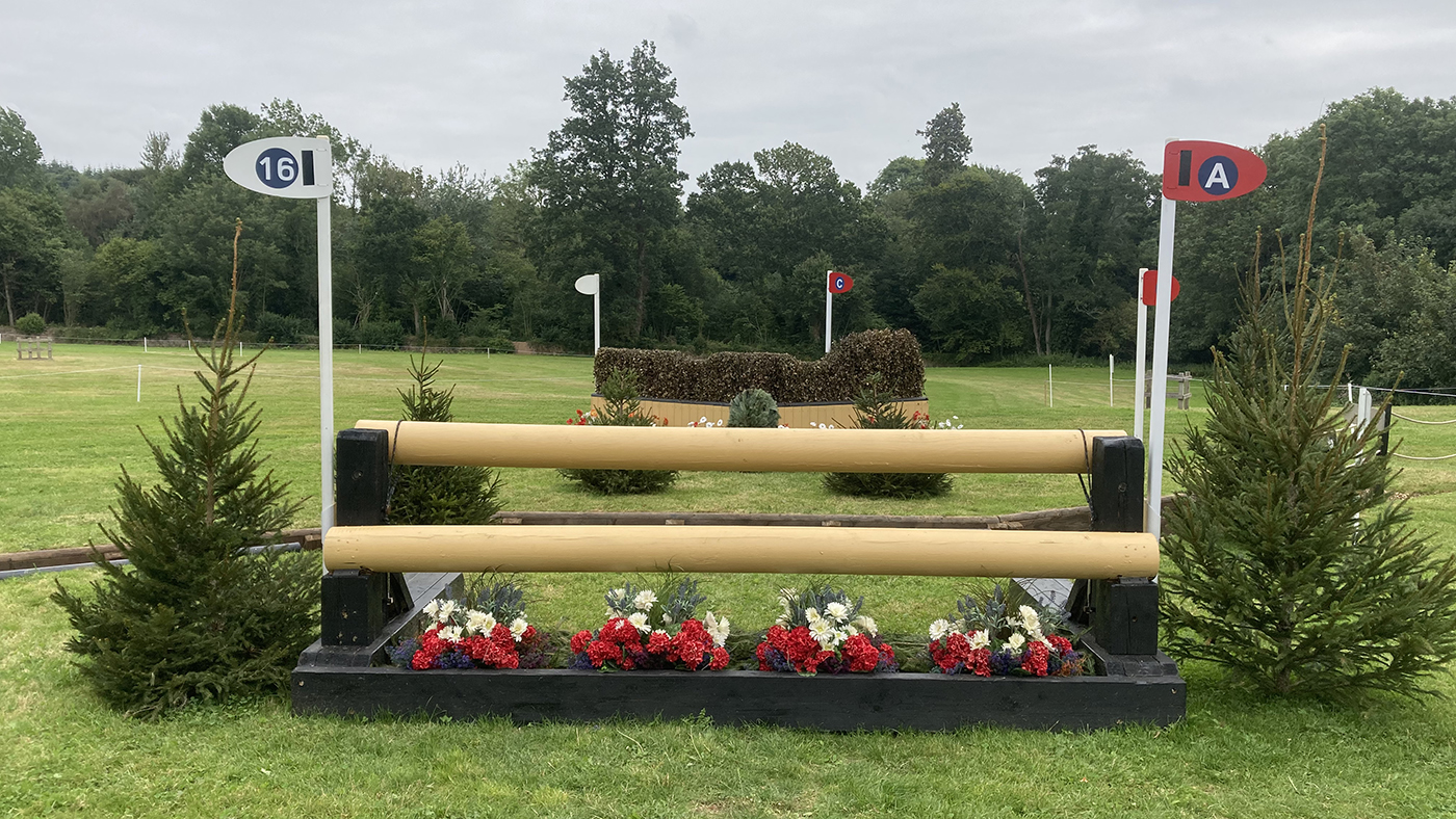 Bicton Horse Trials cross-country course: five-star fence 16a