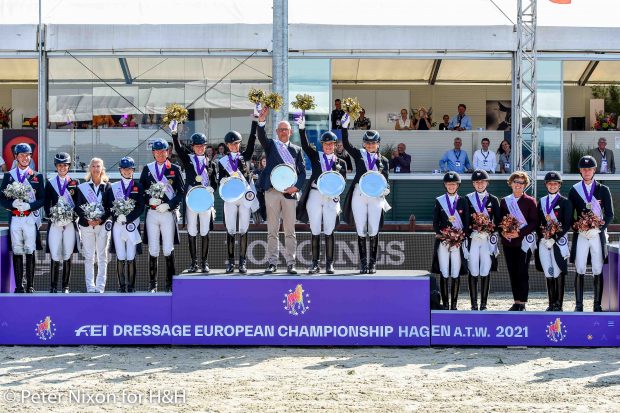 European Dressage Championships podium 2021