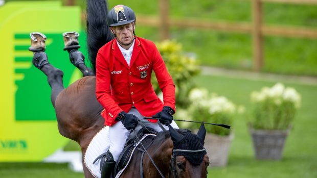Marcus Ehning and Stargold riding at the European Showjumping Championships