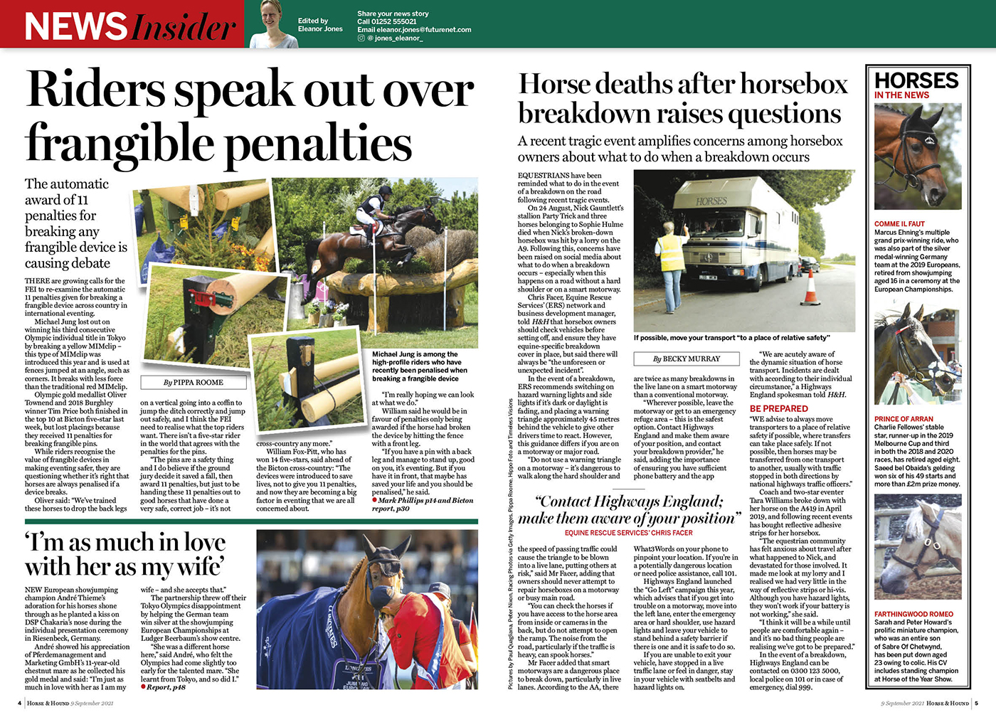 H&H 9 Sept 2021: News