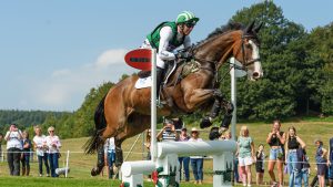 Bicton Horse Trials final trot-up: Michael Owen and Bradeley Law, who was withdrawn ahead of the final day’s action