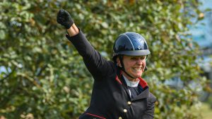 Bicton Horse Trials showjumping: Gemma Tattersall celebrates a clear on Chilli Knight