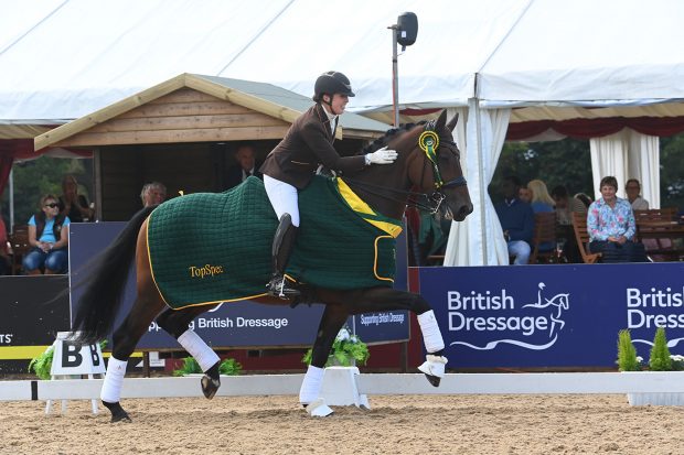 Becky Moody and Jack Diamond at the national dressage championships