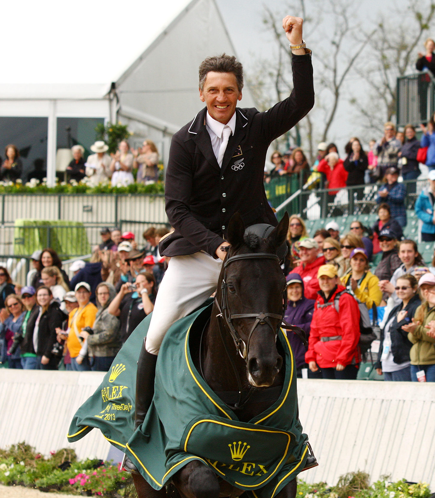 D743G7 April 28, 2013 - Lexington, KY, U.S. - Andrew Nicholson and Quimbo win the 2013 Rolex Three Day Event at the Kentucky Horse Park in Lexington, KY. April 28, 2013. (Credit Image: Credit: Candice Chavez/Eclipse/ZUMAPRESS.com/Alamy Live News)