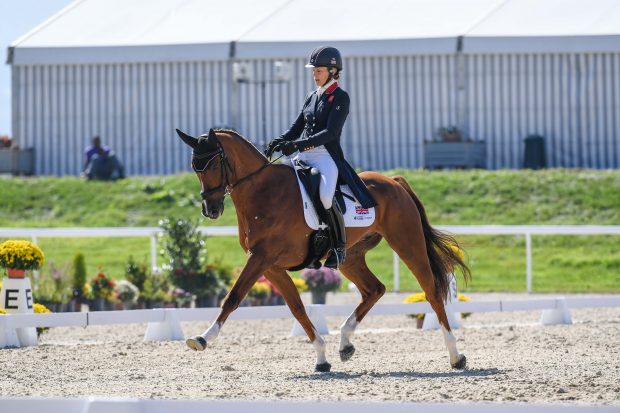European Eventing Championships dressage Sarah BULLIMORE (GBR) riding Corouet during the dressage phase at the FEI Eventing European Championships at Avenches held at IENA in Switzerland between the 23-26 September 2021
