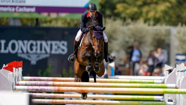 Joe Stockdale riding Equine America Cacharel who are riding at the World Showjumping Championships