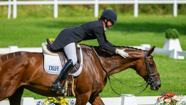 Bicton Horse Trials dressage: Piggy French and Vanir Kamira