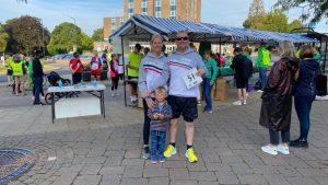 Adam Botham and family after completing a half marthon