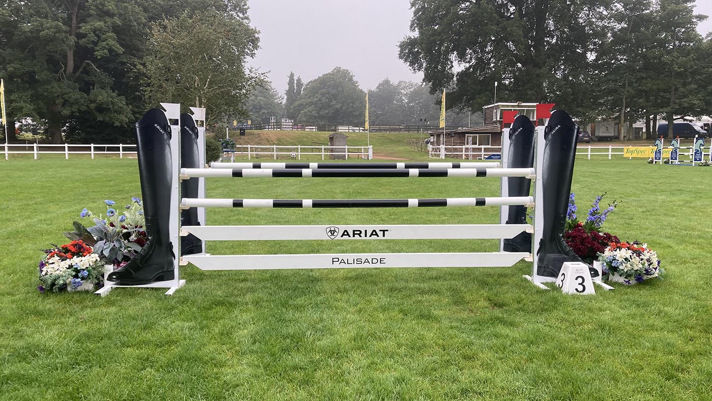 Bicton Horse Trials showjumping course: fence 3