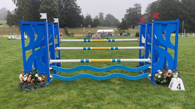 Bicton Horse Trials showjumping course: fence 4