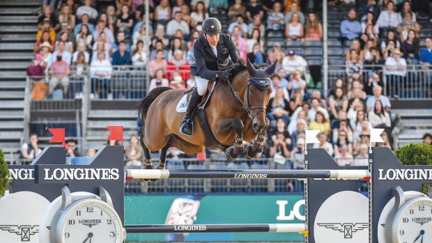 Nations Cup final John Whitaker jumping at the London GCT