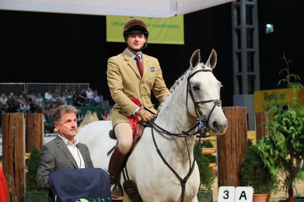 Silver Lough and William Pittendrigh win the intermediate working hunter final at HOYS